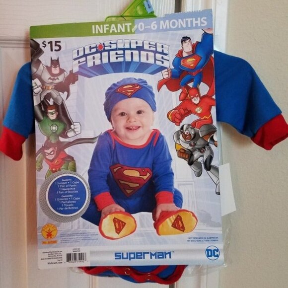 DC Comics Superman Infant Halloween Costume 6 Piece Set - (0-6 month) - Picture 1 of 6